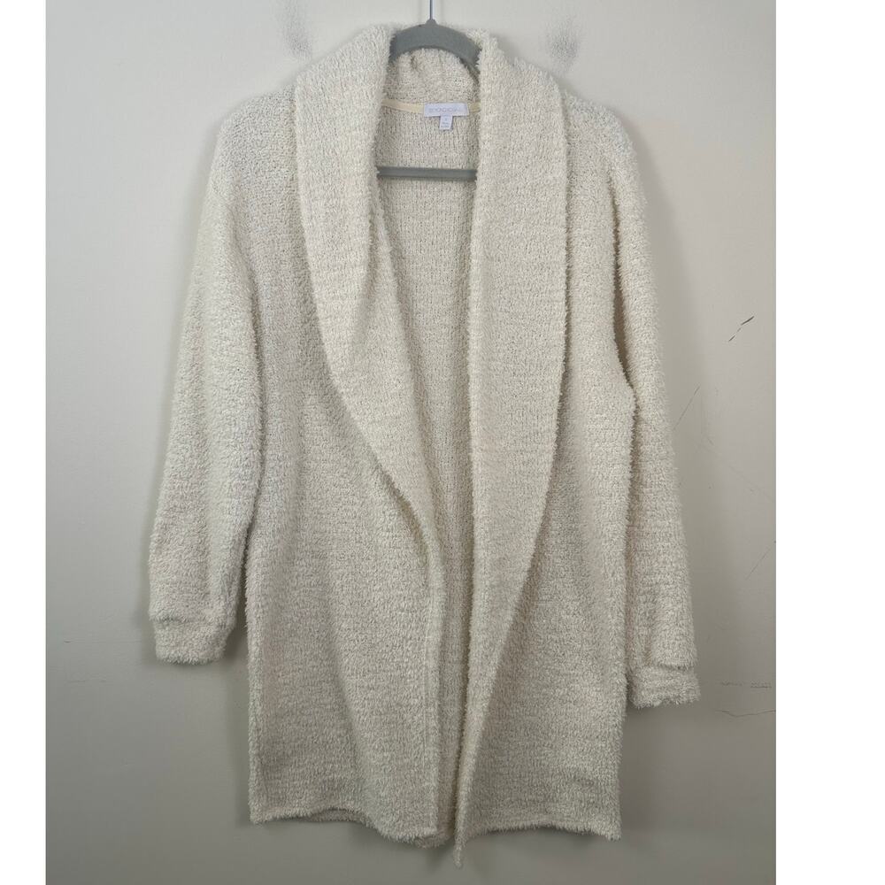 Beyond Yoga Cream Shawl Collar Open Front Sweater